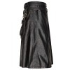 Handmade New Stylish Men’s Gothic Cargo Utility Kilt Black Steampunk 